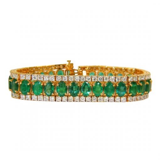 High Quality White Topaz Emerald Tennis Bracelet