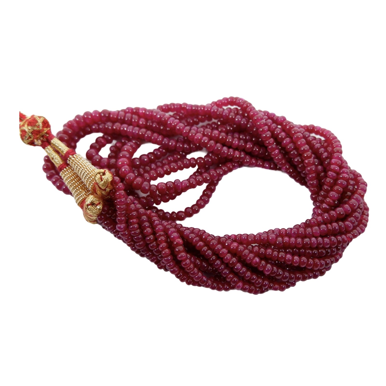 Natural 6 Strands Ruby Beads Necklace Gleam Jewels
