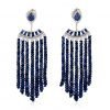 3.00 Inches Long Blue Sapphire Beads Earrings