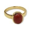18k Solid Gold 3.00 Carats Natural Certified Coral Ring
