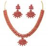 Traditional Design Ruby Necklace with Earrings
