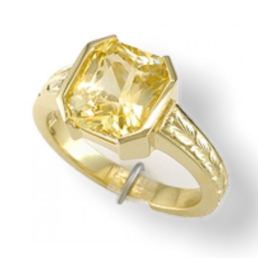Premium Quality 6.02 Carats Natural Yellow Sapphire Ring