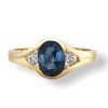 14k Solid Gold Diamond Sapphire Ring