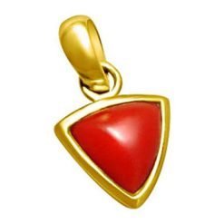 18k Hallmarked Gold Coral Triangle Pendant