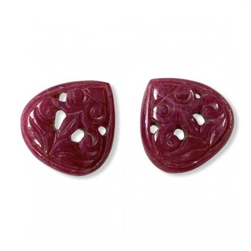29.00 Carats Natural Ruby Carving Pair