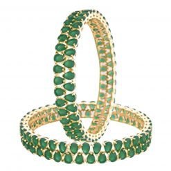 Fine Quality Sterling Silver Emerald Bangles