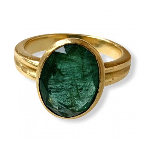 4.01 Carats Natural Certified Emerald Ring in18k Gold
