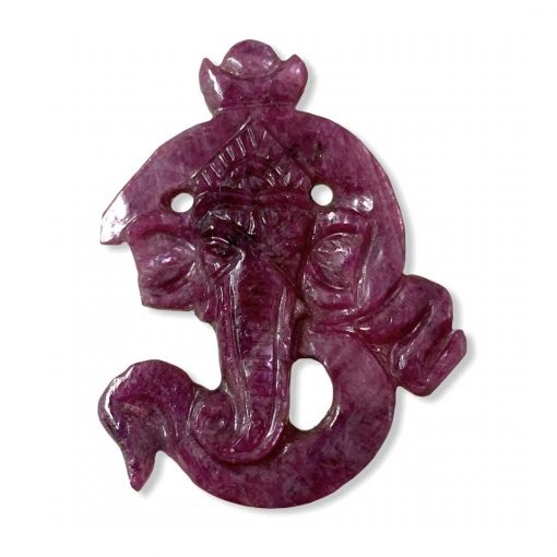 30.85 Carats Natural Ruby Carved Om Ganesha