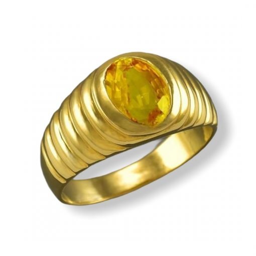 4.15 Carats Certified Natural Yellow Sapphire 18k Gold Ring