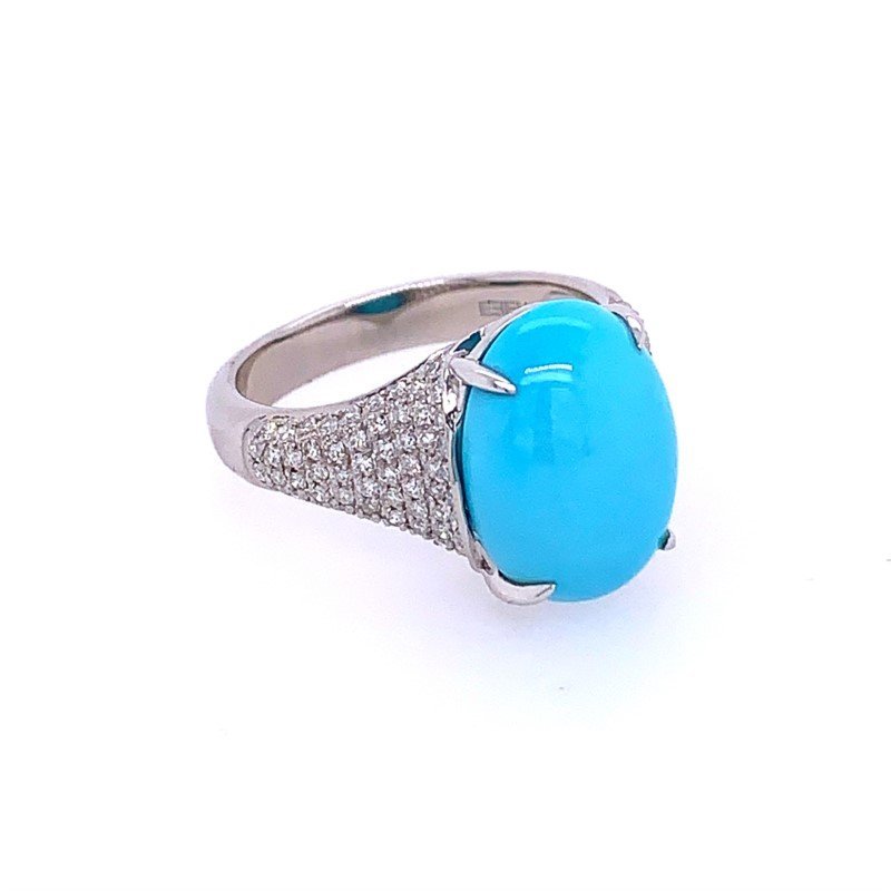 14k Gold Oval Turquoise Ring - Gleam Jewels