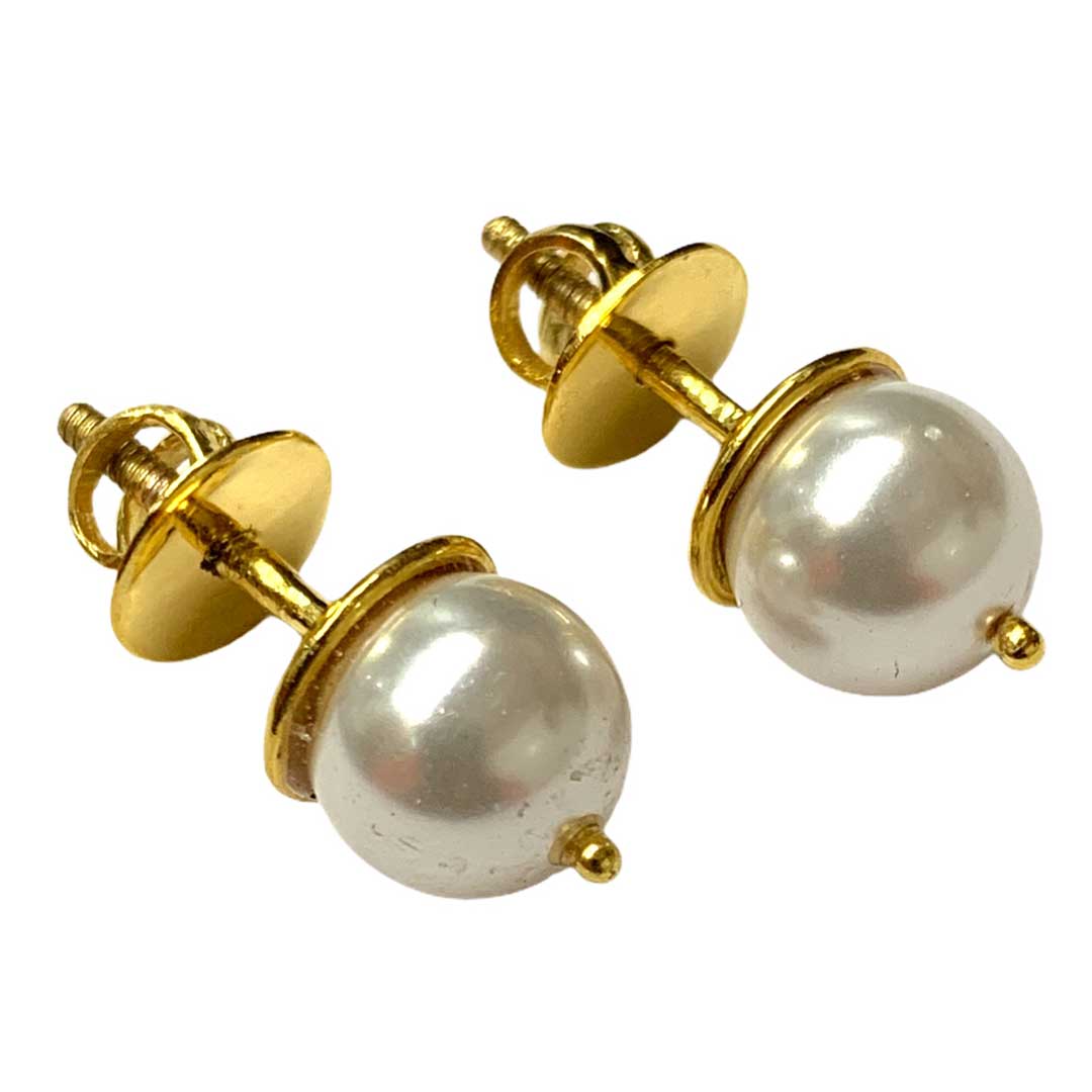 Small Autumn Leaves Earrings with Baroque Pearls in 18K yellow gold -  Ayesha Mayadas