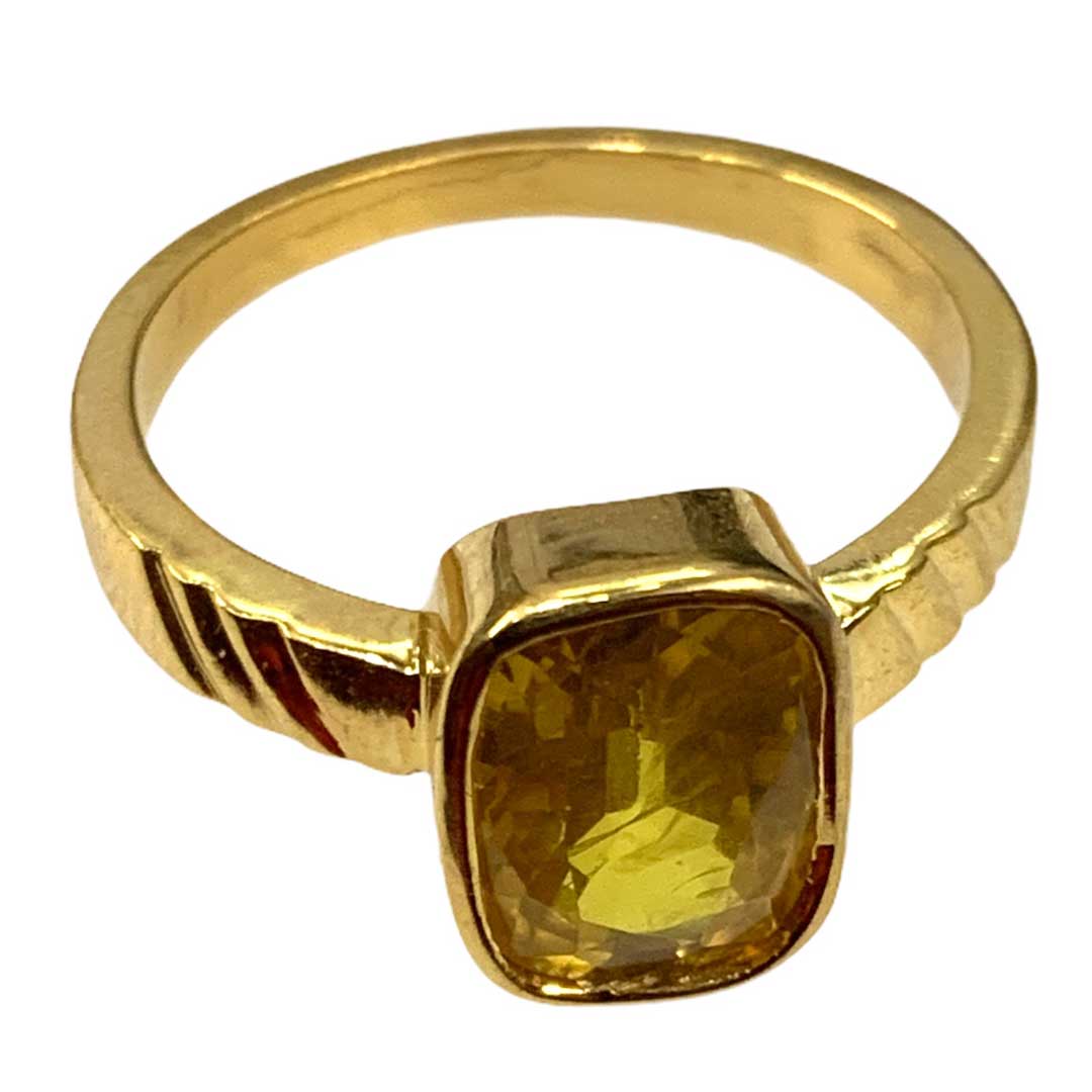 Buy Chopra Gems & Jewellery Gold Plated Brass Yellow Sapphire Ring (Unisex)  - Free Size Online at Best Prices in India - JioMart.