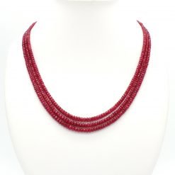 Three Strands Graduated Ruby Necklace