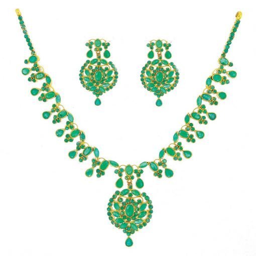 Premium Quality Sterling Silver Emerald Necklace