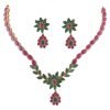Premium Design Ruby Emerald Necklace with Earrings