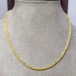 Natural Sapphire 3mm Roundel beads Vintage Handmade Necklace