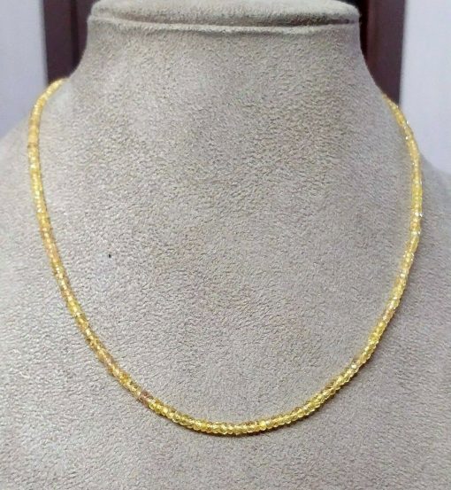 Natural Sapphire 3mm Roundel beads Vintage Handmade Necklace