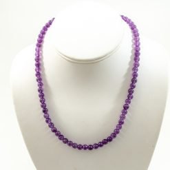 4.00 mm Round Amethyst Beads Necklace