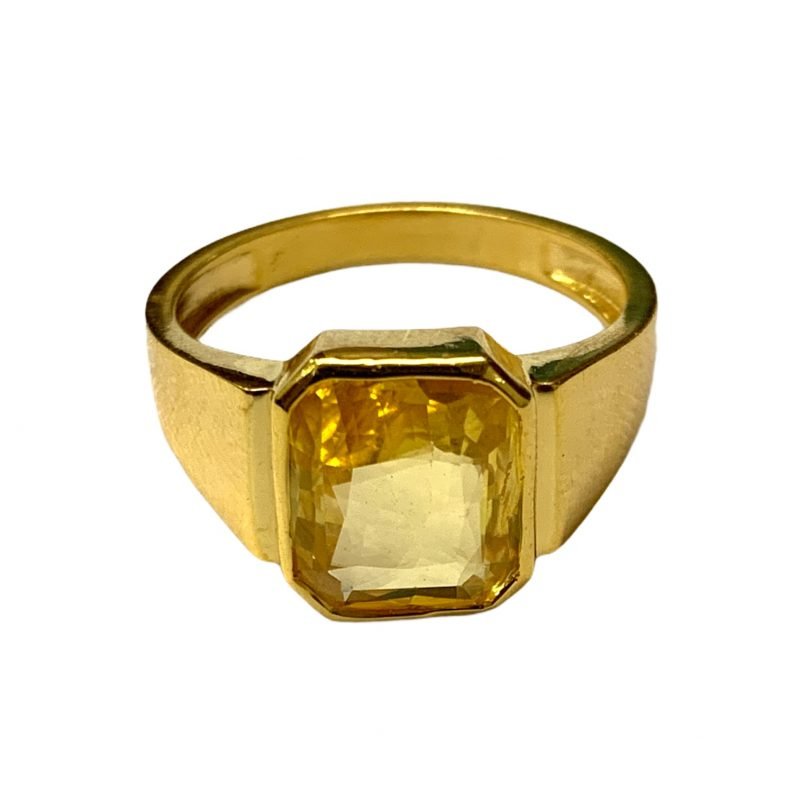 92% 8 Carat Yellow Sapphire Gemstone Sterling Silver Ring at Rs 499 in  Jaipur