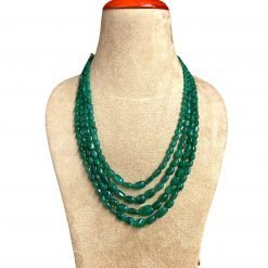 460 Carats Natural Emerald Oval Beads Necklace