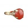 6.50 carats Natural Red Coral Ring in 18k Gold