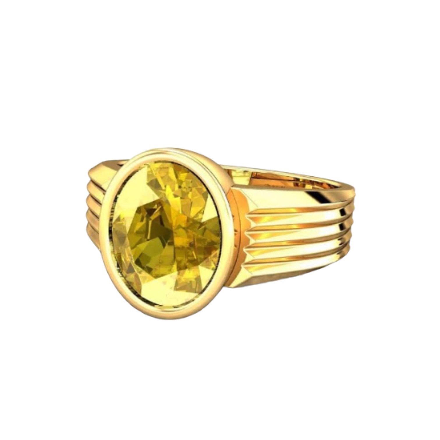 Simple Yellow Sapphire Solitaire Ring