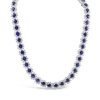 Premium Sapphire Chain Necklace In Sterling Silver