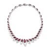 Ruby Necklace with Earrings and Bracelet in Sterling Silver