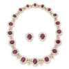Premium Quality Ruby and White Topaz Necklace