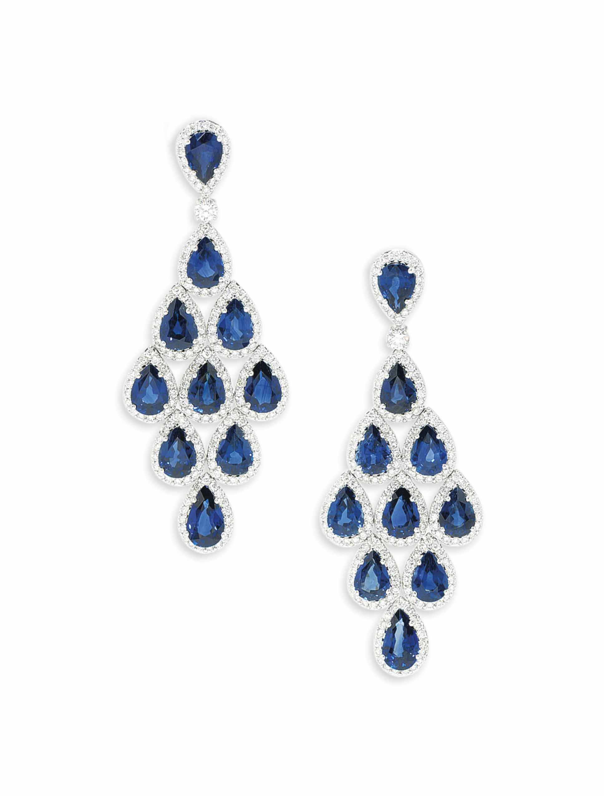 Blue earrings long deals