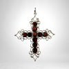 Vintage Design Garnet Cross Pendant
