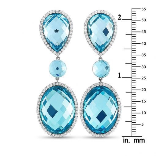 925 Sterling Silver Blue Topaz Earrings