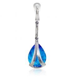 Blue Topaz Drop Dangle Earrings In Silver