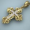Designer Cross Pendant Studded With White Topaz