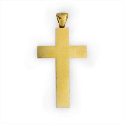 Turquoise And Pearl Studded Cross Silver Pendant