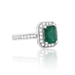 925 Sterling Silver Emerald Ring