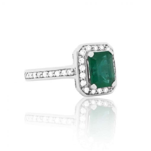 925 Sterling Silver Emerald Ring