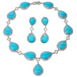 925 Sterling Silver Turquoise Jewelry Set