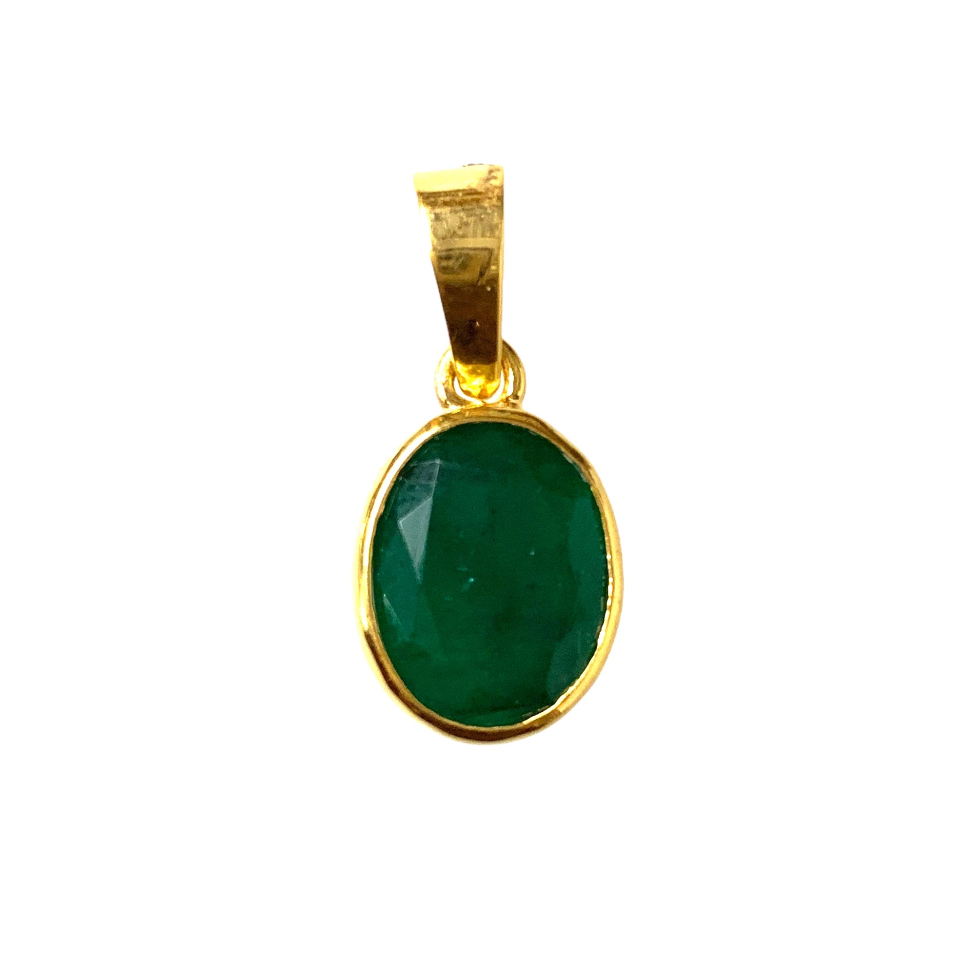 Emerald Necklace, 14K Yellow Gold 6mm Prong Setting Emerald Solitaire – LTB  JEWELRY