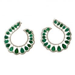 Premium Emerald Earrings in Sterling Silver