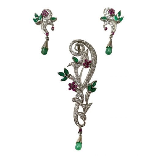 Ruby Emerald Pendant made with 925 Sterling Silver