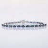 Fine Quality Blue Sapphire Tennis Bracelet in Sterling Silver