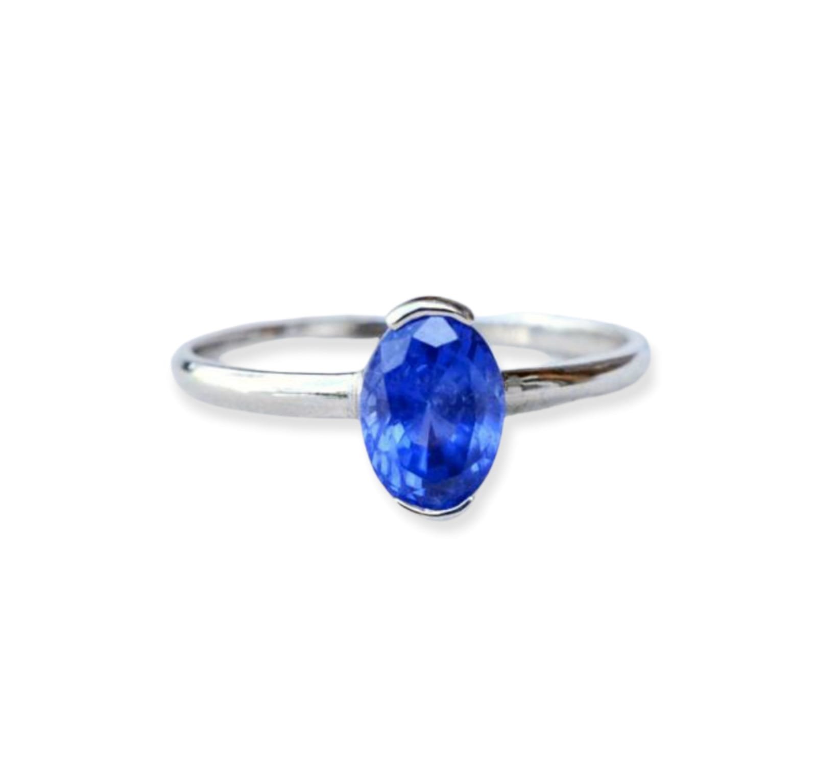 5mm(0.5CTW) Nature Inspired Natural Royal Burnt Blue Sapphire Ring 10K –  FGEM RING