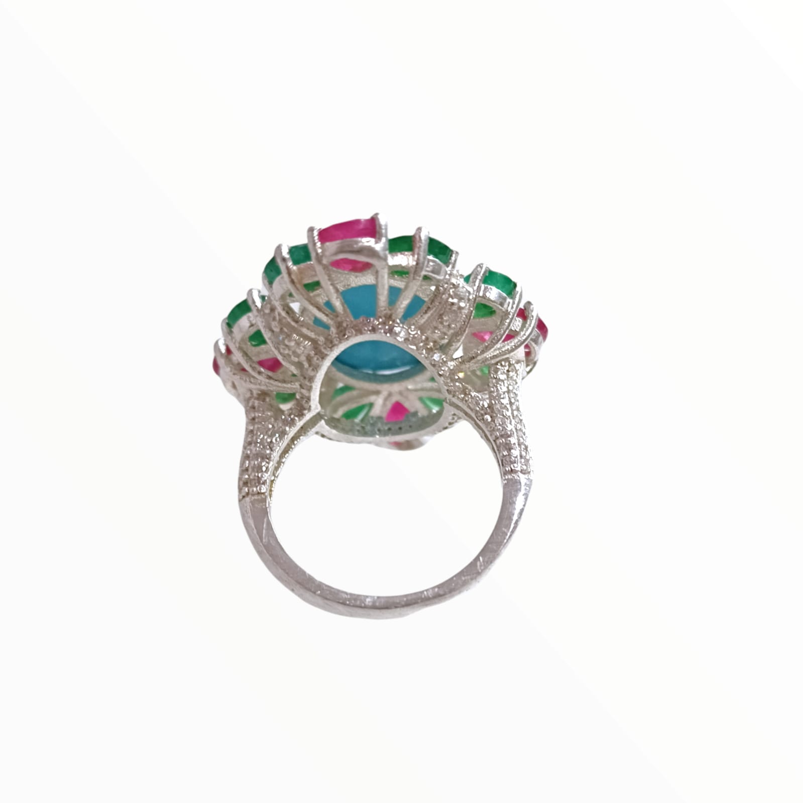 Damiani Gomitolo Gold Diamond Ruby Emerald Ring