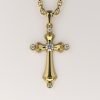 Gold Finish Sterling Silver Moissanite Cross Pendant