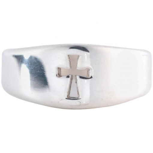 Simple Design Sterling Silver Cross Ring