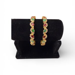 Emerald Ruby Bangles made with Sterling Silver