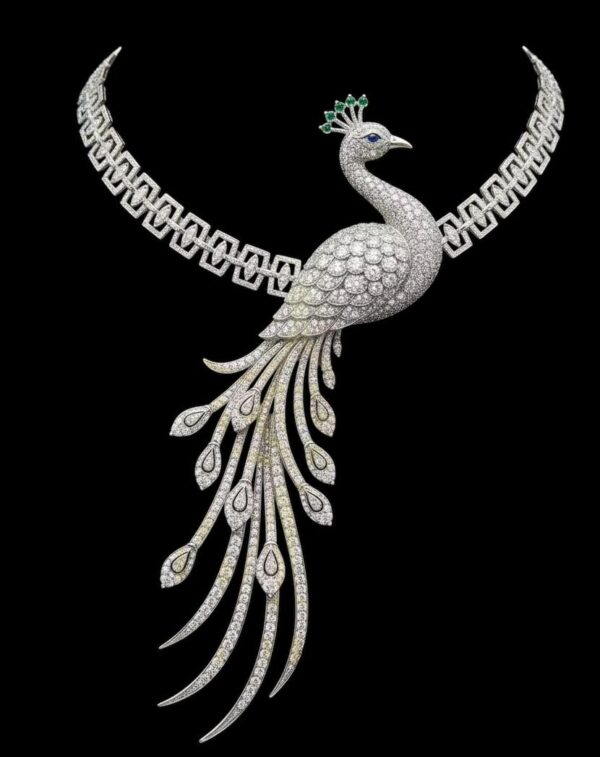 Beautiful Peacock Necklace in Sterling Silver