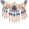 Pink and Blue Polki Necklace Made with Sterling Silver