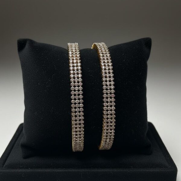 925 Sterling Silver Gold Plated Moissanite Bangles
